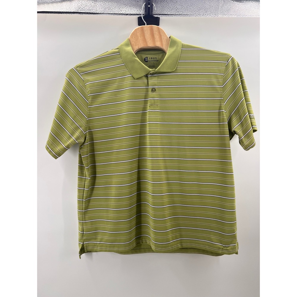 IZOD Mens XXL Green Stripe Cool FX X-Treme Function Golf Polo Shirt - Picture 2 of 6